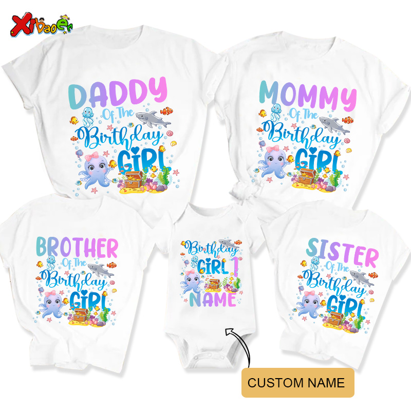 Aquarium Fish And Name - Criaturas do mar família combinando roupas