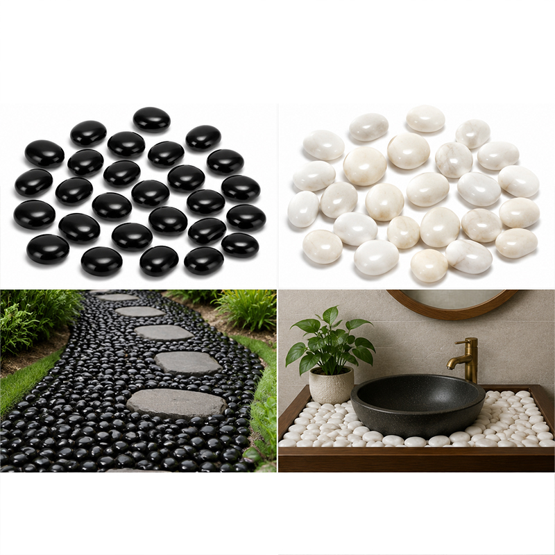 Aquarium Fish Bowl - Pedras de rio polidas brancas e