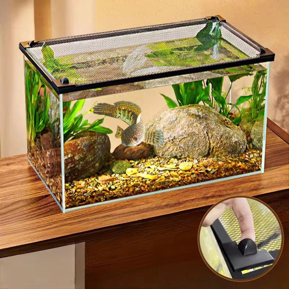 Aquarium Fish Net - Tampa Magnética Resistente para Aquário, Rede
