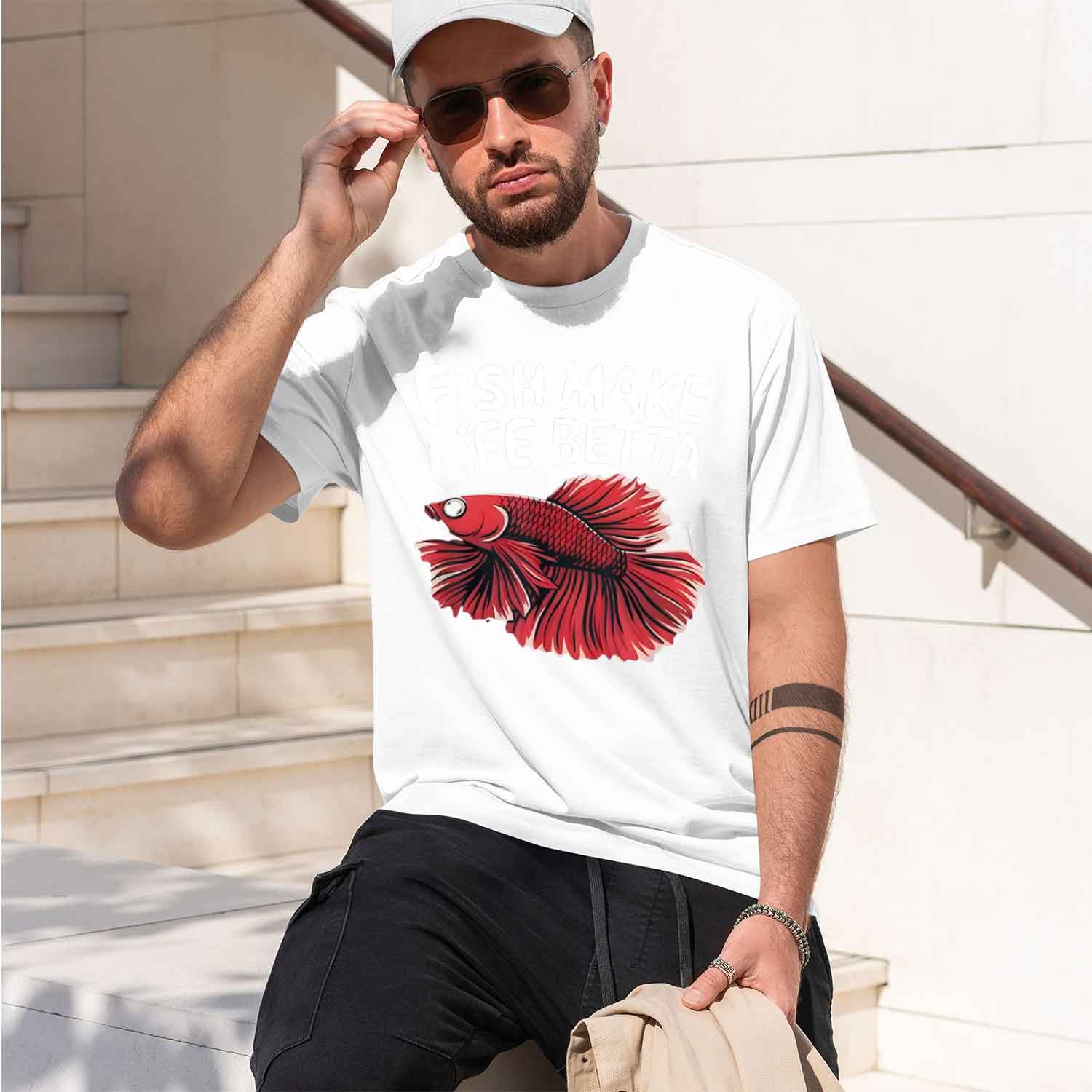 Camisetas Masculinas Fish Make - Aquarium Fish Com avaliação e preço